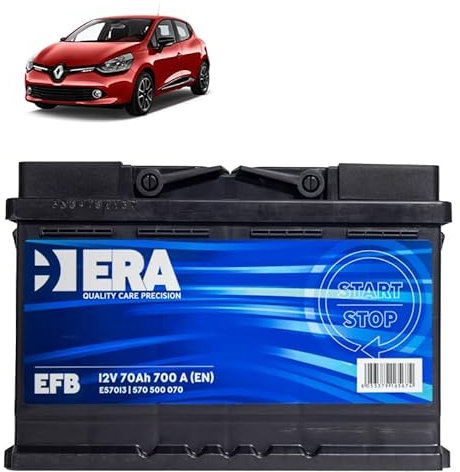 Batteria 70Ah EFB per Renault Clio IV 1.2 GPL/Benzina / 1.5 DCI gasolio 2012-2021
