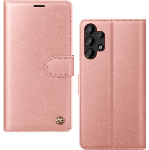 AIMOYU for Samsung Galaxy A13 4G/5G/A04s Case, Flip Wallet Leather Phone Case with [4 Card Slots] [Kickstand] [RFID Blocking] Magnetic Protective Shockproof Cover for Samsung A13 Case - Pink
