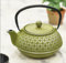 Black Country Metal Works Traditional Japanese 'Ryoan-ji' Cast Iron Green and Silver Tea Pot - 0.8L