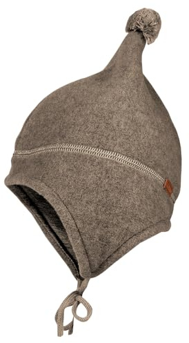 maximo GOTS MINI-Zipfelmütze, Wollfleece, Jerseyfutter, Band