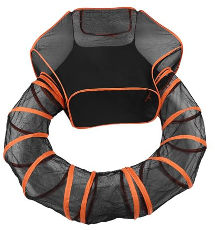 Outdoor Katzengehege, Geschlossener Katzenlaufstall mit Tunnel, Atmungsaktives, Faltbares, Katzenlaufstall mit Tunnel für Katzen, Kaninchen, Frettchen und Kleintiere