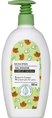 Monoprix Gel douche corps et cheveux parfum amande - Le flacon de 500 ml