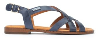 Pikolinos Flache Sandalen in Leder ALGAR für Frauen Farbe PACIFIC