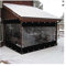 Tenda da esterno impermeabile in PVC da giardino con occhielli, per garage, balcone, pergola, nera, 2 x 3 m