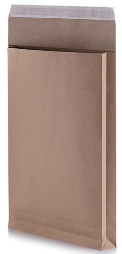 LOGIC PACK 50 Faltentaschen C4 4 cm Versandtaschen 229 x 324 x 40 mm Falte ohne Fenster haftklebend braun