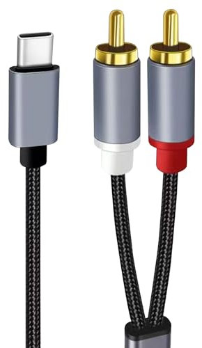 USB C to RCA Audio Cable, 1m Type C to 2 RCA Cable, RAC to USB C Audio Cable Y Splitter Compatible with Huawei Samsung Galaxy Phone, iPhone15 Pro Max, Sound, Amplifiers, Home Audio Systems