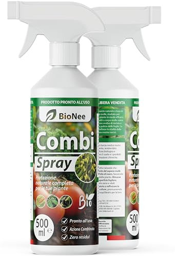 Combi Spray 500 ml | Con Olio di Neem e Sapone Molle | Naturale e Pronto all’Uso | Anti-Afidi, Cocciniglie e Fumaggine | Protegge e Pulisce le Piante
