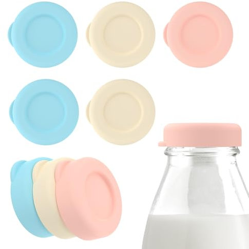 Lot de 9 bouchons de bouteilles en verre de couleur différentes réutilisables pour lave-vaisselle Libbey - Couvercle en verre de silicone sûr pour Stanpac