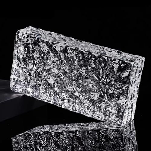 Transparente Glasblöcke, 19,8 x 9,9 x 4,8 cm, solide dekorative Steine für Raumteiler, architektonische Wände, Heim- und Hoteldekoration (1 Stück) – moderne Trennwände