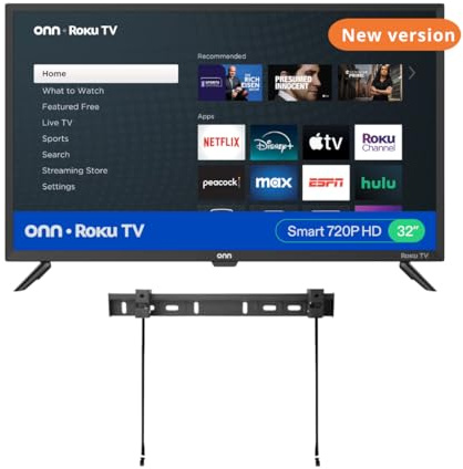 ONN Roku Smart TV LED 32 + support mural gratuit avec connectivité Wi-Fi et application mobile | TV à écran plat compatible avec Apple Home Kit | Alexa et Google Assistant (renouvelé)