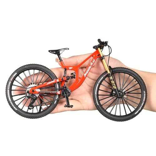 Generisch Finger Fahrrad Modell, 1:10 Mountainbike-Modell Spielzeug, Finger Mountainbike Modells Ornamente, Miniatur Fingers Bike, Mini Bend Fahrrad Modells (rot)