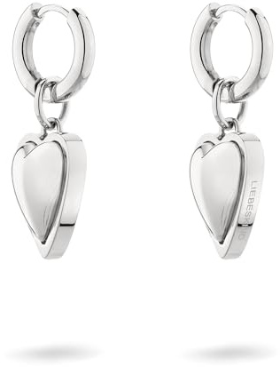 LIEBESKIND BERLIN Damen Schmuck mit Herz - Funkelnde Kette, Armband und Ohrringe mit Glasherz aus Edelstahl in Silber, Gold & Roségold - zeitlos, modern und alltagstauglich - Geschenkidee