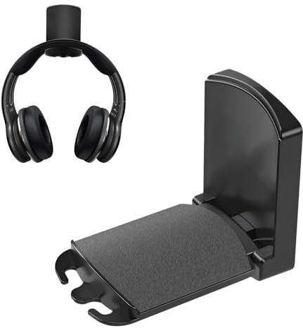 Daleweo Soporte para Auriculares Montado en La Pared, Soporte para Auriculares Plegable, Ahorrador de Espacio, Autoadhesivo Y Ajustable