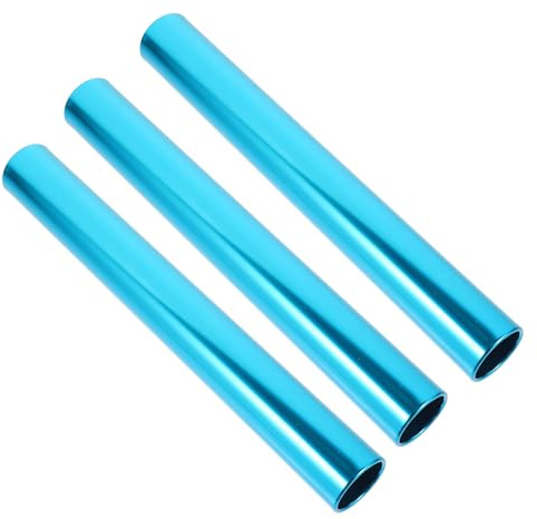 BIUDECO Bastones de Relevos Deportivos de Aluminio 3 Piezas 3,8 Cm Azul Antideslizante para Pista y Campo Competencia Atletismo Entrega Segura