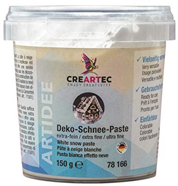 Artidee CREARTEC - Deko-Schnee-Paste Weiß - Extra Fein - natürlich aussehende weiße Schneepaste - 150 ml - Made in Germany