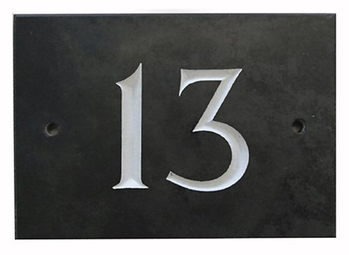 The House Nameplate Company Slate House Number, Charcoal Grey,Number 13