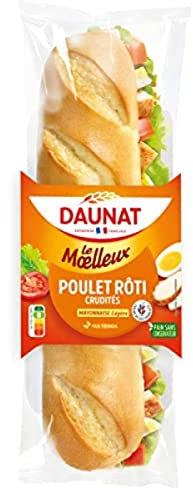 Daunat Sandwich Baguette Viennoise Poulet Crudites, 230g