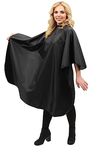 ForPro Poly Chemical Cape w/Adjustable Snap Closure, 58L x 47W, Black
