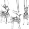 Sikora BS403 Rentier Christbaumschmuck Glas Figur Weihnachtsbaum Anhänger 3er Set