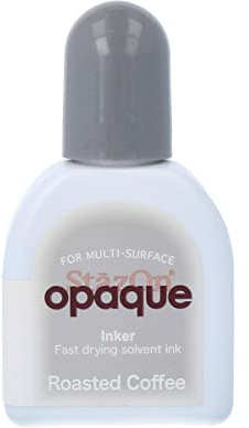 TsukinekoStazOn Opaque Ink Pad for Stamping, Brown, Roasted Coffe, Large, Opaque, Air Dries, Archival