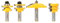 Yonico 12432-4 Bit Raised Panel Cabinet Door Router Bit Set, Round Over Rail and Stile with Ogee Panel & Glue Joint - 1/2 Shank