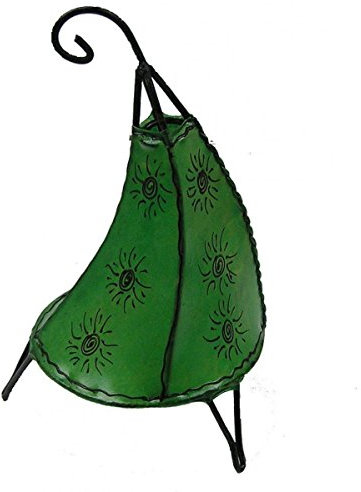 Pelle – Lampada da tavolo Henna lampada in pelle lampada Henna tissir sole verde