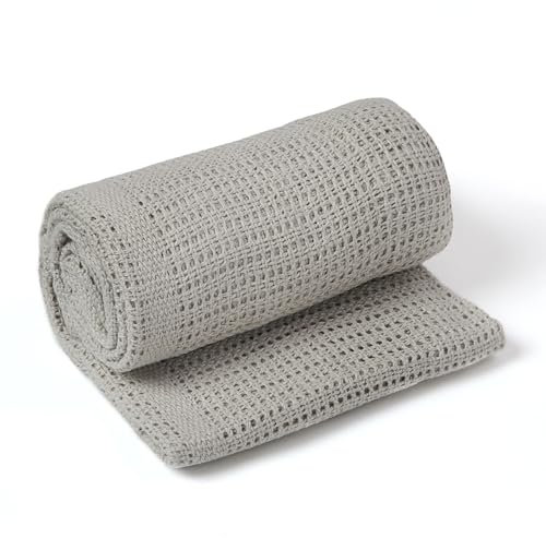 Clair de Lune Soft Cotton Cellular Baby Cot Blanket 150 x 100 cm (Grey)