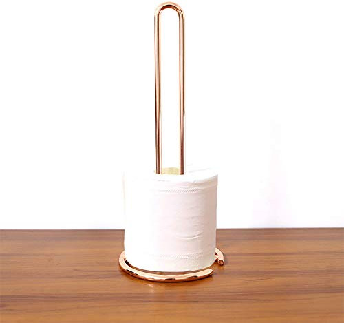 Wankd Toilettenpapier-Ersatzrollenhalter - Toilettenpapierhalter freistehend - Designer Klopapierhalter - praktischer und schicker Papierrollenhalter - Farbe: Roségold (chromiert)