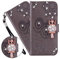LEMAXELERS Huawei P20 Lite Hülle,Für Huawei P20 Lite Handyhülle Glitzer Diamant Eule Blume Prägung Flip Case PU Leder Cover Magnet Schutzhülle Ständer Handytasche für Huawei P20 Lite,YK Owl Gray