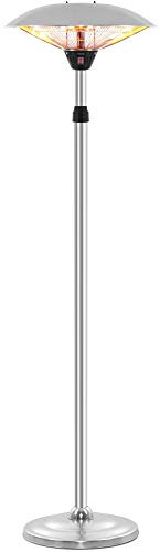TROTEC Chauffage extérieur Infrarouge IRS 2020, Radiateur rayonnant sur Pied, Chauffage terrasse, Elément de 2000W, Réglable en 2 Niveaux, Réglable en Hauteur, IP34