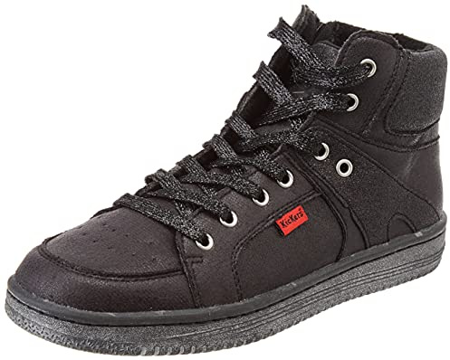 Kickers Jungen Unisex Kinder Lowell Sneaker, schwarz glänzend, 29 EU