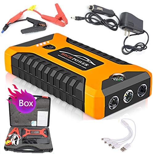 Avviamento Batteria Auto Dispositivo di Avviamento della Batteria Accumulatore di Energia 2000A Booster di Emergenza Auto Buster Caricabatteria da Auto Jump Start,Yellow