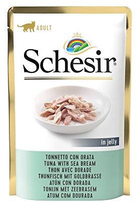 Schesir Cat Jelly Thunfisch mit Goldbrasse, Katzenfutter nass, 20 Beutel x 85 g