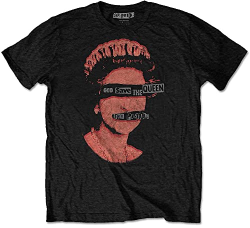 Sex Pistols The T Shirt God Save The Queen Band Logo Neu Offizieller Herren Schwarz Größe M, Schwarz, Medium