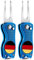 LOVMEAD Golf Divot Tool Set Wert 2 Stück mit Magnet Ballmarkierer, Klappbar Edelstahl Pitchgabel, Golfer Switchblade Werkzeug für Golfplatzgeräte (2 Stück Blau)