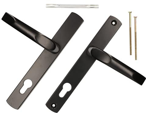 KOTARBAU® Drückerpaar 90mm mit Langem Schild Schwarz für Profilzylinder Modern Universal