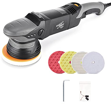 ShineMate Dual Action Polisher for Car Detailing 6 Inch, Corded Wax Random Orbital Polisher with 4 Polish Pads, Variable Speed Buffer Polisher (6 Inch)