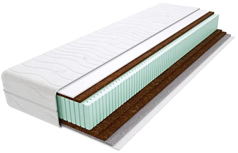 Godre Proteo 7-Zonen Latexkern-Matratze 180x200 cm, Härtegrad H4 & H5 - hart & sehr hart, mit gestepptem Bezug - Matratze, mit Kokos -Rosshaar, Klimafaser -21 cm Höhe, Hypoallergen