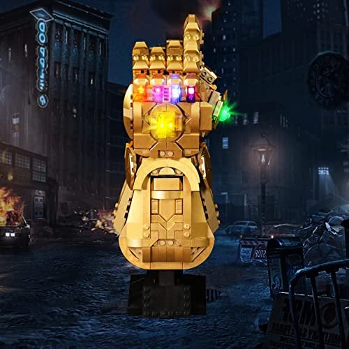 LED-Licht Kit Kompatibel mit Lego 76191 Marvel Super Heroes Infinity Handschuh (Kein Modell), BrickBling Dekorations Led Beleuchtungsset für Thanos Handschuh Kreatives Spielzeuglicht