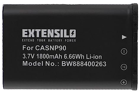 EXTENSILO Akku kompatibel mit Casio Exilim EX-FH100BK, EX-H10BK, EX-H10, EX-FH100 Kamera (1800mAh, 3,7V, Li-Ion)