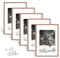 Dmyifan 5er Set Gold Fotorahmen, Bilderrahmen DIN A4(21 x 29,7 cm), Plexi-Glas Portraitrahmen Mit Nahtloser Haken, Wohnzimmer zum Stellen und Hängen, Dekorahmen für Fotos Portrait Jubiläum