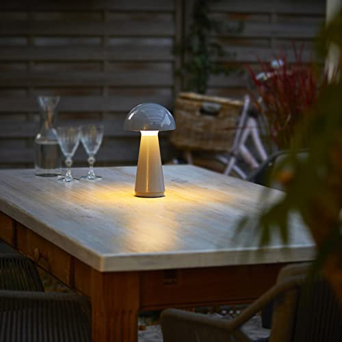 Northpoint LED Design Tischleuchte Mushroom Light dimmbar 300 Lumen für Innen und Außen 28 cm hoch Grau