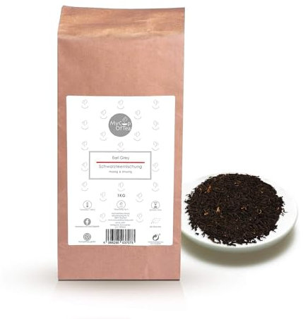 Earl Grey Tee lose 1 kg - Hochwertiger Bergamotte Schwarztee - malzig & zitronig - Schwarzer Tee lose aus ökologischem und fairem Anbau – MyCupOfTea