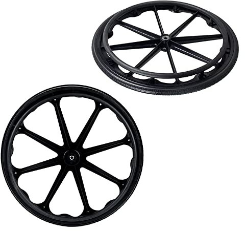 Roue De Fauteuil Roulant 20 Pouces 22 Pouces 24 Pouces Lot De 2, Roue De Remplacement Pour Fauteuil Roulant Avec Main Courante, Roues Arrieres De Fauteuil Roulant En Caoutchouc Solide ( Size : 22in(56