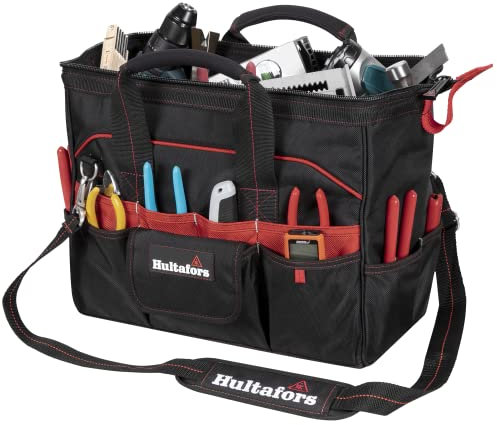Hultafors Work Gear HT5543 Tradesman's Tool Bag, 33 Pockets, Heavy Duty Ballistic Polyester Tool Carrier, Adjustable Slip-Resistant Shoulder Straps