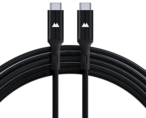 Mous - USB C to USB C Charging Cable, Nylon Braided Fast Charging for iPhone 16/15 Series, Samsung Galaxy S24/S23, MacBook Air/Pro, iPad Pro/Air, Google Pixel 8/7-3m - Black