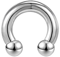 ZS Chirurgenstahl Hufeisen Circular Barbell Ringe, 00G 0G 2G 4G 6G 8G 12G 16G Dick PA Rings, CBR Nasenring Septum Ohr Piercing Körperschmuck (Silber,6G,12mm)