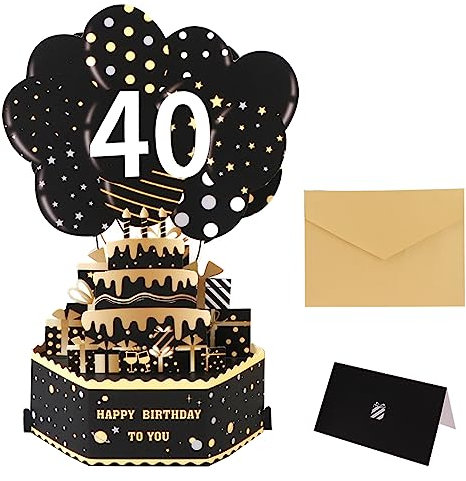 GoldRock Pop Up Geburtstagskarte 40 Frau Mann (mit Nummern 0-9), 3D Karte 40 Geburtstag Frau, Geschenk 40. Geburtstag Ffrau, Geburtstagskarten für 40 Geburtstag Frauen Männer, Geschenkideen zum 40er