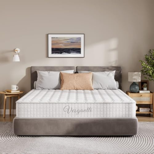 Vesgantti Matelas 90x190cm, 20cm Épaisseur, Matelas à Ressorts ensachés Indépendant, Confort 7 Zones de dureté H3, Soutien Parfait, Respirant, Oeko-tex (Blanc, Tight Top)
