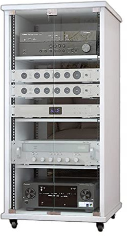 Audio Mobile Speaker Stands,4 tier Audio Rack, Media Stand and Components Cabinet for TV, Gaming Consoles, Streaming Device (White 56 * 60 * 122cm)